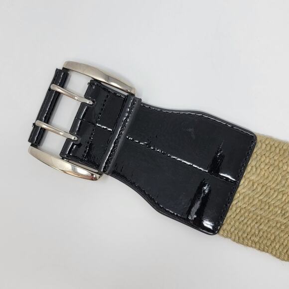 Express Woven Fiber Wide Waist Cinch Belt, M/L - Picture 7 of 9
